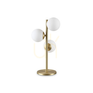 Lampă de masă Ideallux PERLAGE TL3 BIANCO albă sticlă metal 24 cm 292472 small 0