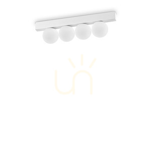 Plafonieră Ideallux Binomio albă 30,9 cm LED 12W metal sticlă 328232 small 0