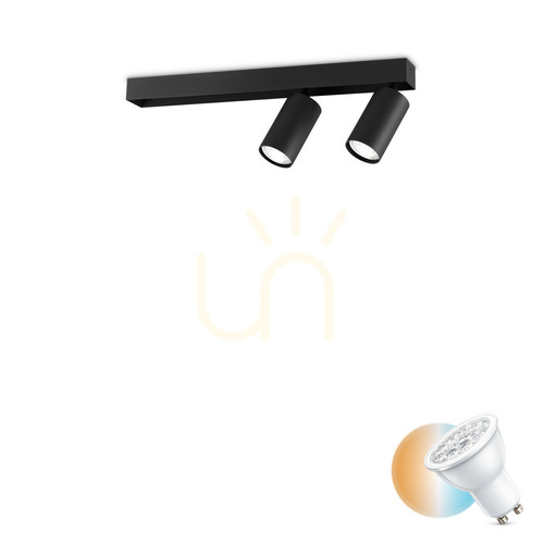 Verifica Plafon Ideallux Profilo PL2 Nero negru metal 45 cm GU10 314723