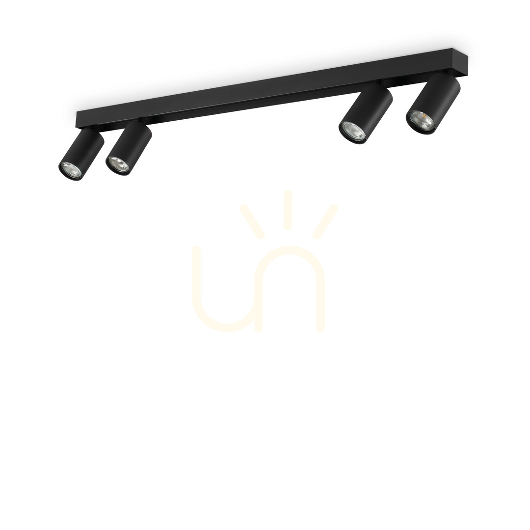 Vedere Plafoniera Ideallux Profilo PL4 negru metal 4xGU10 90 cm 328195 Plafoniera Ideallux Profilo PL4 negru metal 4xGU10 90 cm 328195