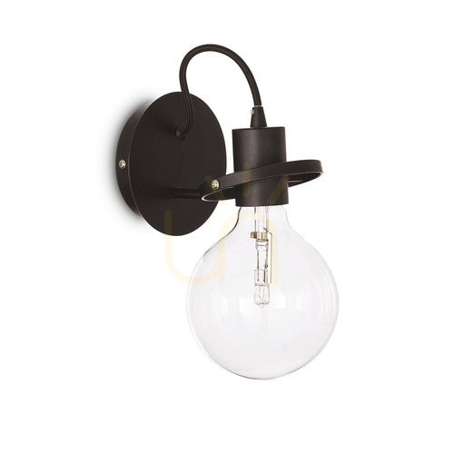 Verifica Aplica de perete Ideallux Radio AP1 Nero neagră E27 60W metal textil 119502