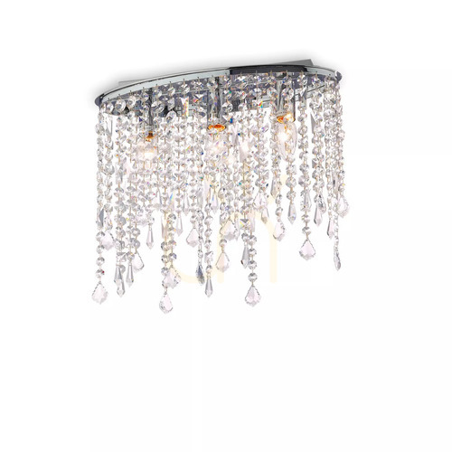 Verifica Plafonieră Ideallux RAIN PL3 crom cristal 40 cm E14 3x40W 008370