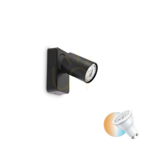 Verifica Aplică perete Ideallux Rudy AP1 Round negru GU10 35W metal aluminiu 229010