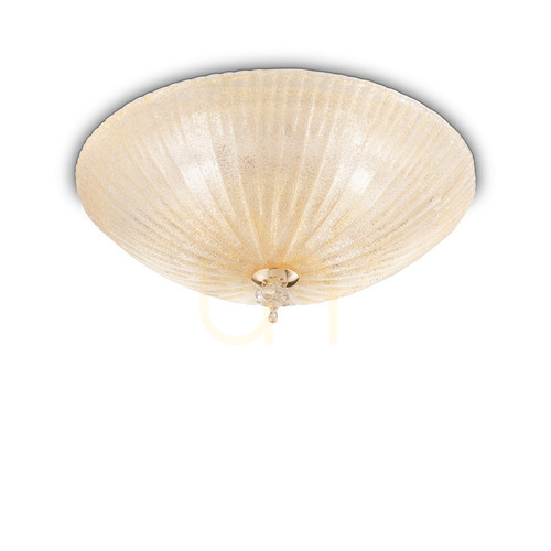 Verifica Plafond Ideallux SHELL PL6 AMBRA chihlimbar 60 cm sticlă E27 6x60W 140193