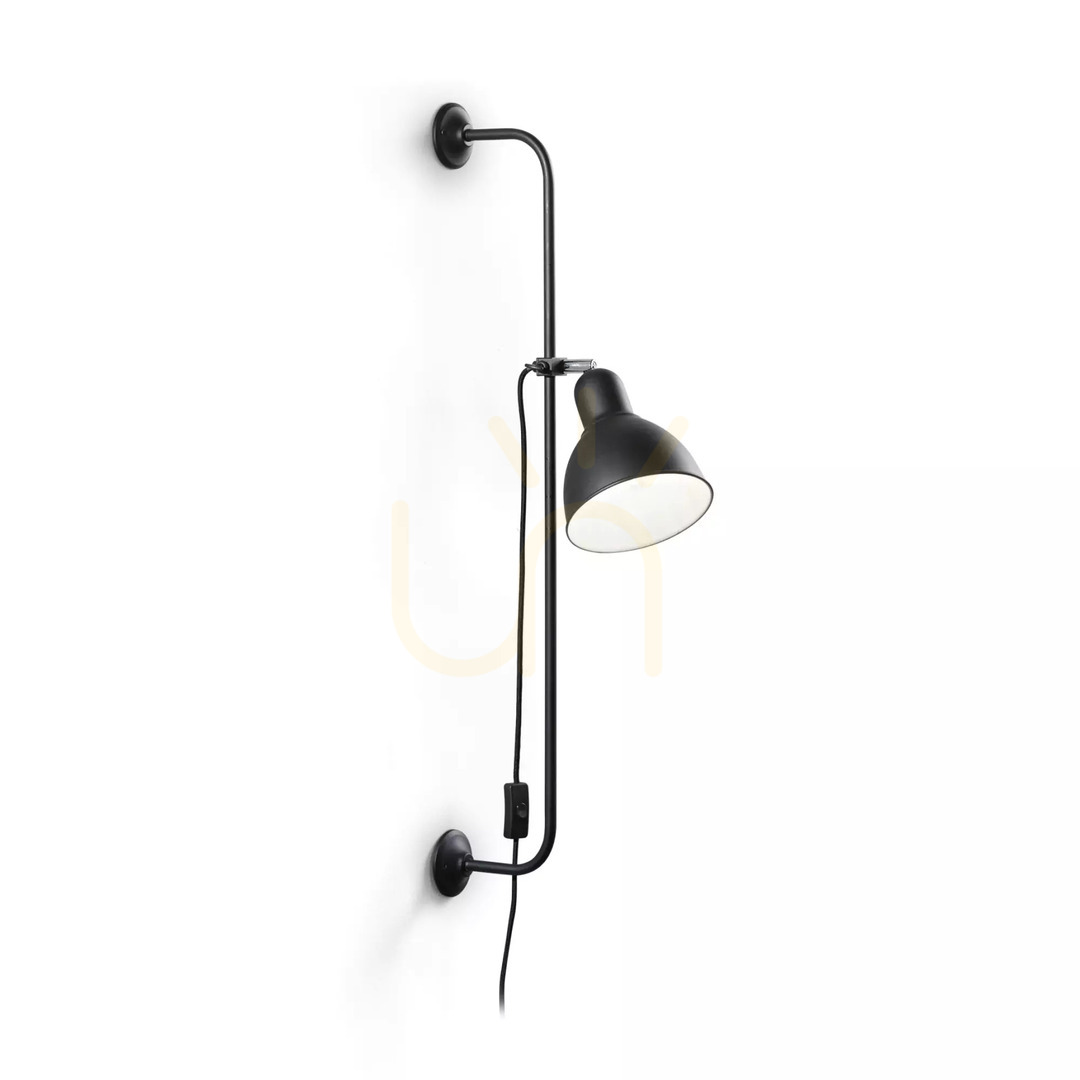 Vedere Aplică de perete Ideallux SHOWER AP1 neagră metal E27 179643 Aplică de perete Ideallux SHOWER AP1 neagră metal E27 179643