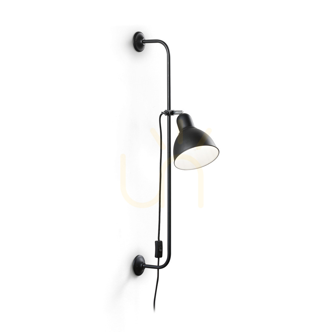 Verifica Aplică de perete Ideallux SHOWER AP1 neagră metal E27 179643 Aplică de perete Ideallux SHOWER AP1 neagră metal E27 179643