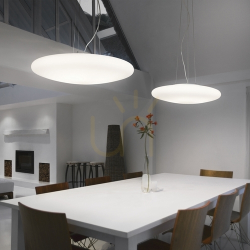 Verifica Lampă suspendată Ideallux SMARTIES SP5 D60 albă sticlă 60 cm 031996
