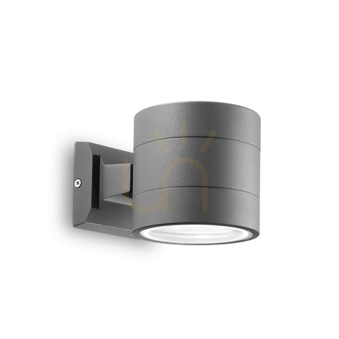 Vedere Aplică exterior Ideallux SNIF ROUND AP1 gri aluminiu G9 IP44 061474 Aplică exterior Ideallux SNIF ROUND AP1 gri aluminiu G9 IP44 061474