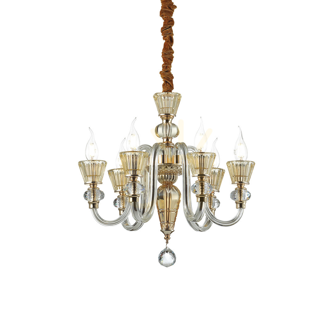 Verifica Lampă suspendată Ideallux Strauss SP6 aurie sticlă 6xE14 Ø50,5 cm 140605 Lampă suspendată Ideallux Strauss SP6 aurie sticlă 6xE14 Ø50,5 cm 140605
