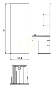 Capac de capăt pentru șină H Stucchi ONETRACK 9004/B-H, negru small 1