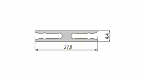 Profil de montaj LUMINES METRO 1 m, argintiu anodizat, 27 × 4,4 mm (10-0294-10) small 1