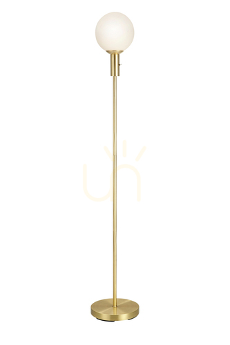 Verifica Lampă de podea Markslojd Minna 106867 alb sticlă și alamă periată 145,5 cm
