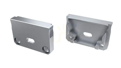 Verifica Capac de capăt din aluminiu cu orificiu pentru profil LED Lumines SILEDA argintiu 12-0645-10