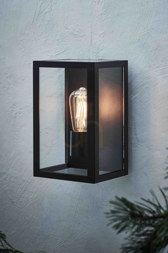 Verifica Aplica baie Markslojd Pelham negru transparent sticla aluminiu E27 107113