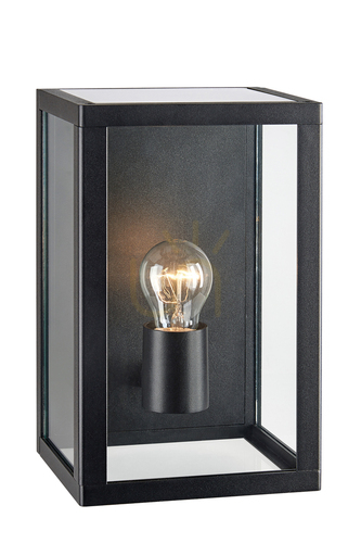 Verifica Aplica baie Markslojd Pelham negru transparent sticla aluminiu E27 107113