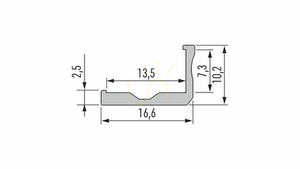 LUMINI Profil LED tip F raw 1 m small 1