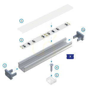 Profil LED din aluminiu LUMINES X, inox anodizat, 2,02 m small 3