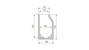 LUMINES Profil LED tip I10 anodizat argintiu 2 m small 1
