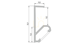 Profil LED LUMINES Q18, alb lăcuit, 2,02 m small 1