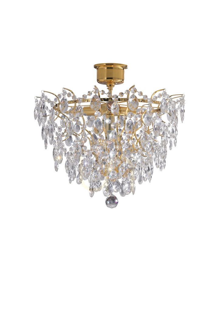 Candelabru Markslojd Rosendal 100510 auriu transparent cristal 4xE14 48 cm