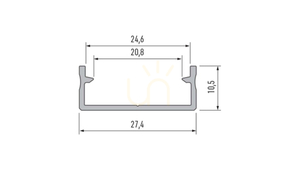Profil LED LUMINES tip DUAL inox anodizat 1 m small 1