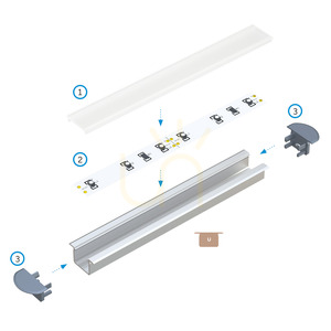 Profil LED încastrat LUMINES U, brut, 1 m small 5