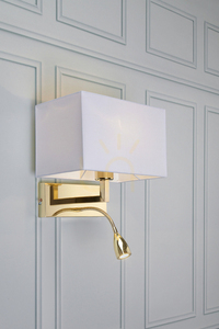 Aplică de perete Markslöjd Savoy 106308 alamă/alb E27 cu lampă LED de citit small 1