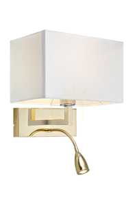 Aplică de perete Markslöjd Savoy 106308 alamă/alb E27 cu lampă LED de citit small 0