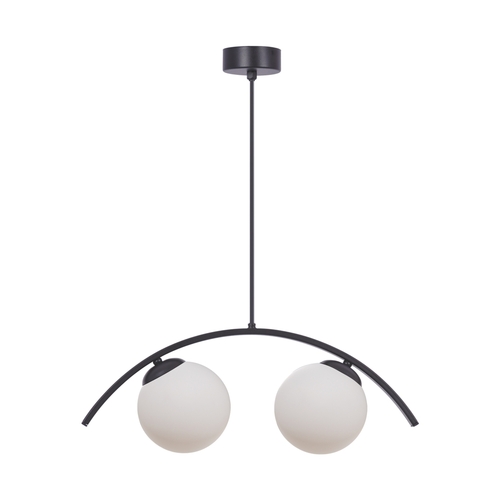 Verifica Lampă suspendată Zuma Line Wave 5013 2xE14 50 cm negru sticlă albă