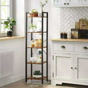 Bibliotecă VASAGLE LLS100B01 cu 5 niveluri maro rustic/negru 39,6 × 30 × 154 cm small 2