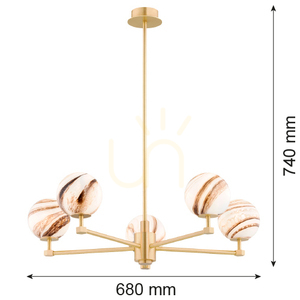 Candelabru ARGON ARUBA alb-bronz 5xE14 sticlă alamă 2179 small 5
