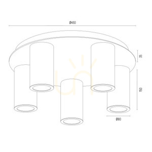 Plafon Argon Hampton transparent alamă periat 5xE14 2178 small 6