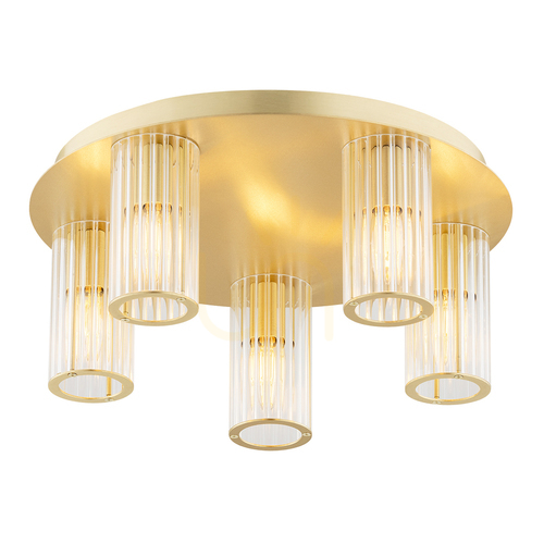 Verifica Plafon Argon Hampton transparent alamă periat 5xE14 2178