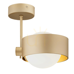Lampă Argon Massimo Plus 8568 aurie cu sticlă opal, pentru tavan sau perete, IP44 G9 small 0
