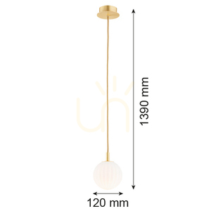 Lampă suspendată Argon PALOMA alb opal mat alamă periat 8506 small 5