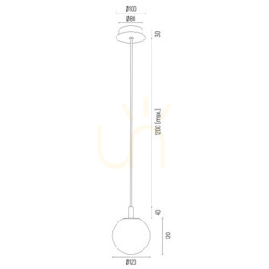 Lampă suspendată Argon PALOMA alb opal mat alamă periat 8506 small 6