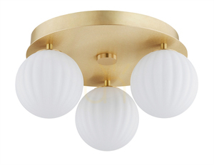 Plafoniera ARGON PALOMA alb opal mat alamă periat 3xE14 6305 small 1