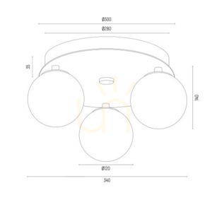 Plafoniera ARGON PALOMA alb opal mat alamă periat 3xE14 6305 small 6