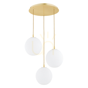 Lampă suspendată ARGON PALOMA albă sticlă alamă periată 3xE27 6306 small 1