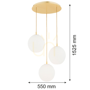 Lampă suspendată ARGON PALOMA albă sticlă alamă periată 3xE27 6306 small 7