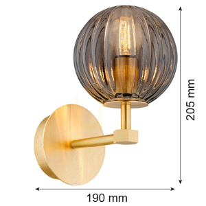Lampă de perete ARGON Paloma fumuriu alamă periat E14 8508 small 6