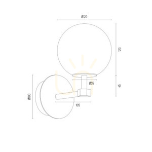 Lampă de perete ARGON Paloma fumuriu alamă periat E14 8508 small 7