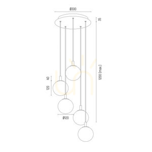 Lampă pendul ARGON Paloma fumuriu alamă periat 5xE14 2185 small 8