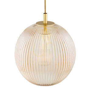 Lustră suspendată ARGON Paloma 6311, 3 × E27 max 15 W, sticlă striată miere, alamă periată, 55 × 152,5 cm small 3