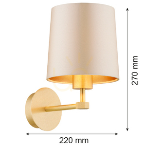 Lampă de perete ARGON PRINCETON bej alamă periat E27 IP20 8545 small 5