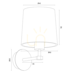Lampă de perete ARGON PRINCETON bej alamă periat E27 IP20 8545 small 6