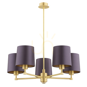 Candelabru Argon PRINCETON 2188 violet-prună, alamă periată, 5 × E27 small 1