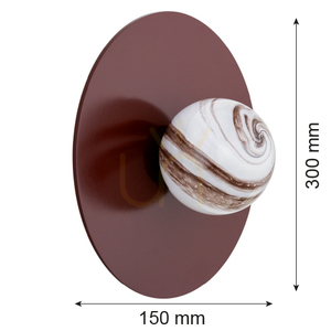 Lampă de perete Argon PIAVA alb-maro sticlă E14 8446 small 6