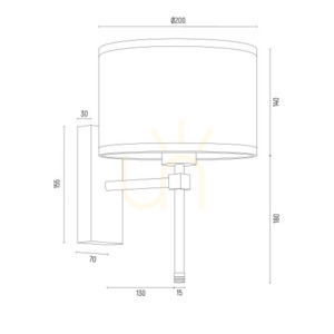 Lampă de perete ARGON ABBANO alb alamă E27 IP20 8033 small 7