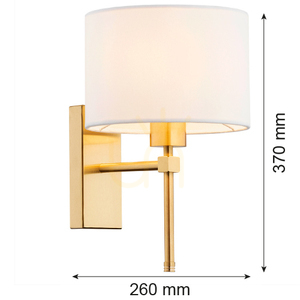 Aplică de perete Argon ABBANO 8048 E27, abajur alb din catifea, alamă periată small 2